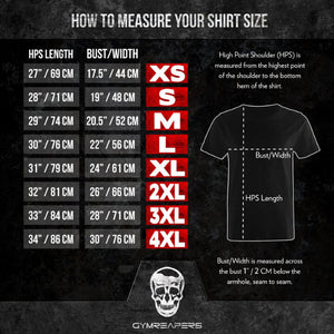 Gymreapers Basic Shirt Size Guide