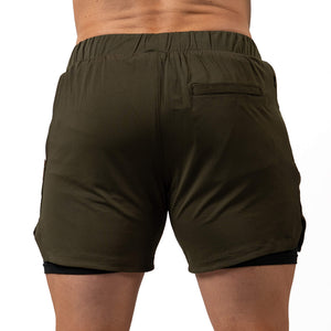 training shorts green back