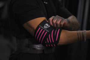 pink elbow wraps
