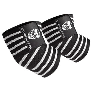 black/white elbow wraps