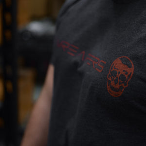 Gymreapers basic shirt in charcoal with red logo side