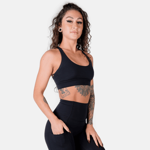 combat sports bra black full