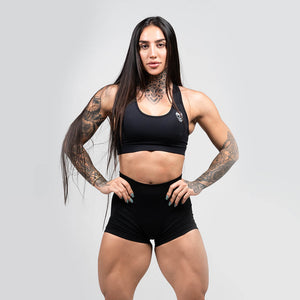 performance bra black front