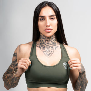 performance bra green detail