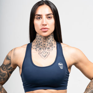 performance bra navy close up
