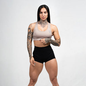 performance bra taupe detail
