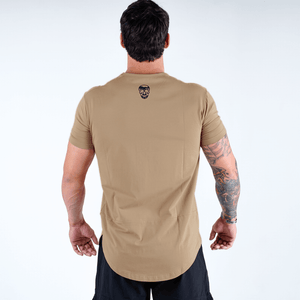 short sleeve shirt tan back