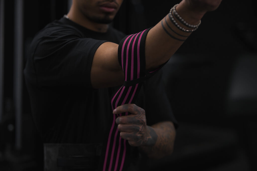 pink elbow wraps