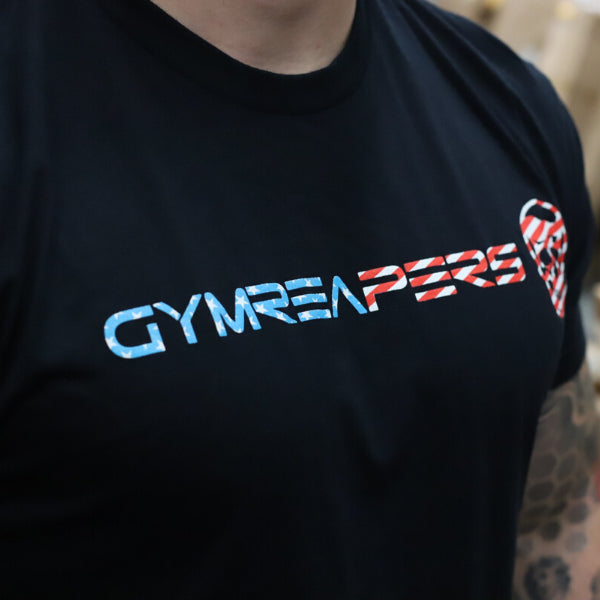 Gymreapers basic shirt in USA pattern close