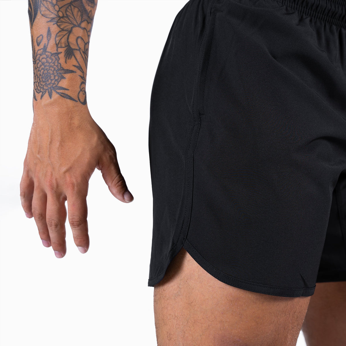 black workout shorts