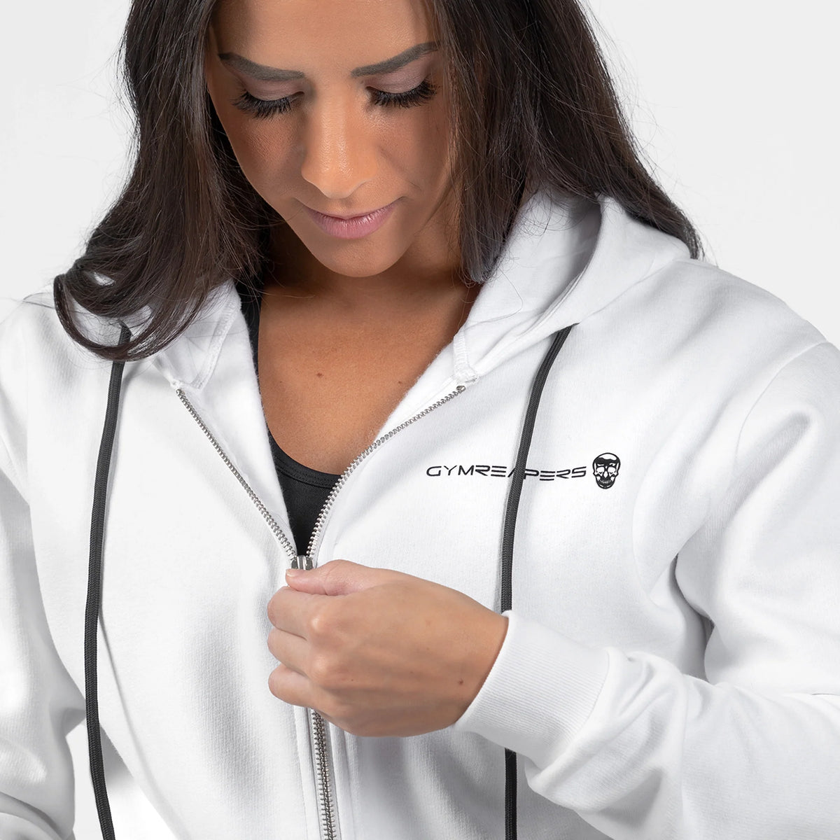 cropped hoodie white