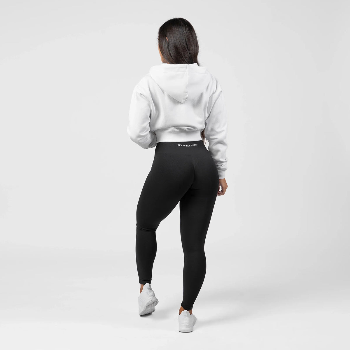 cropped hoodie white back