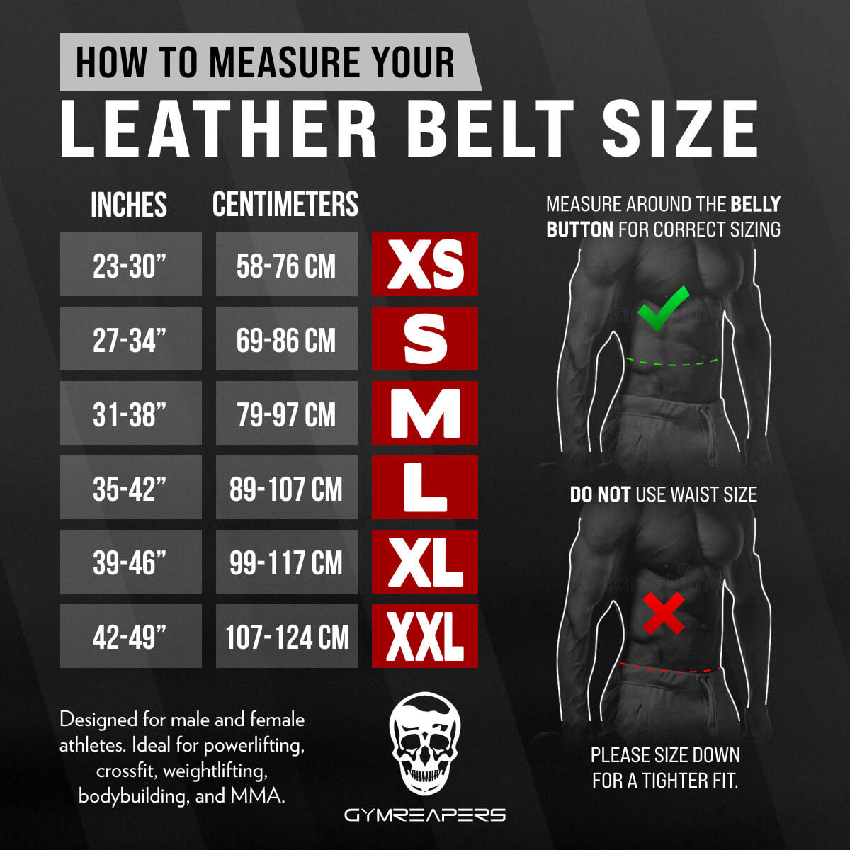 leather belt 2022 v3 size guide