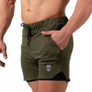 green mesh training shorts