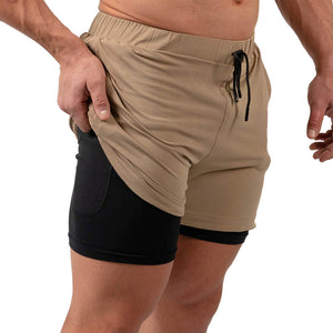 mesh training shorts tan
