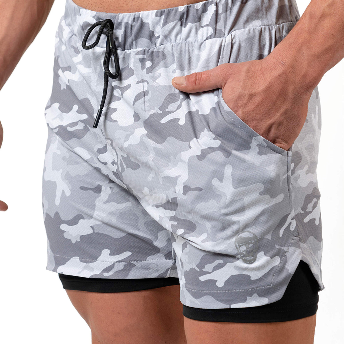 training shorts white camo