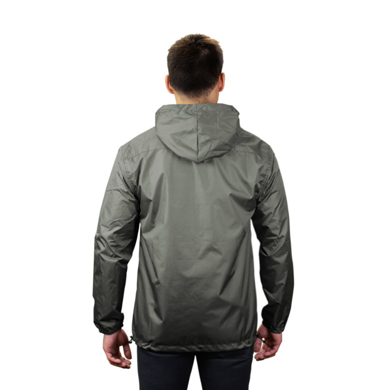 Gymreapers windbreaker in gray on model