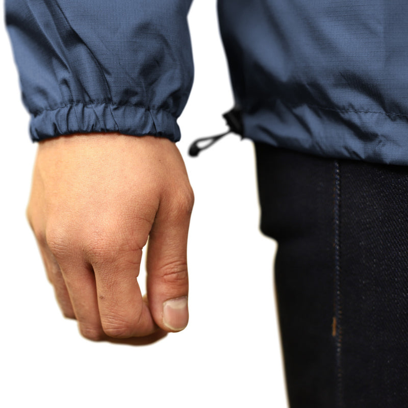 Gymreapers windbreaker in navy wrist view