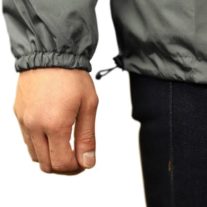 Gymreapers windbreaker in gray wrist view