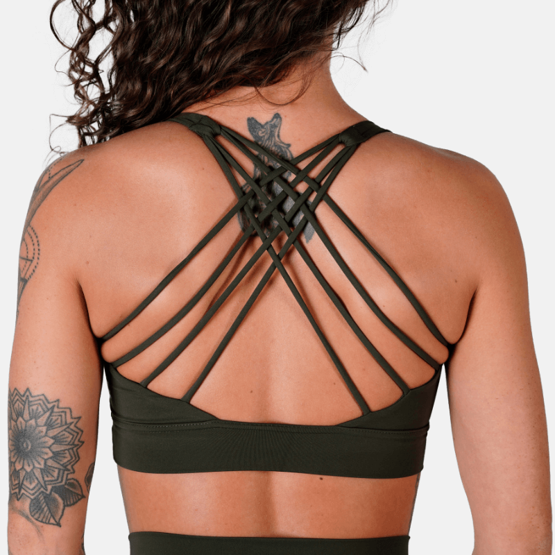 workout bra in green details