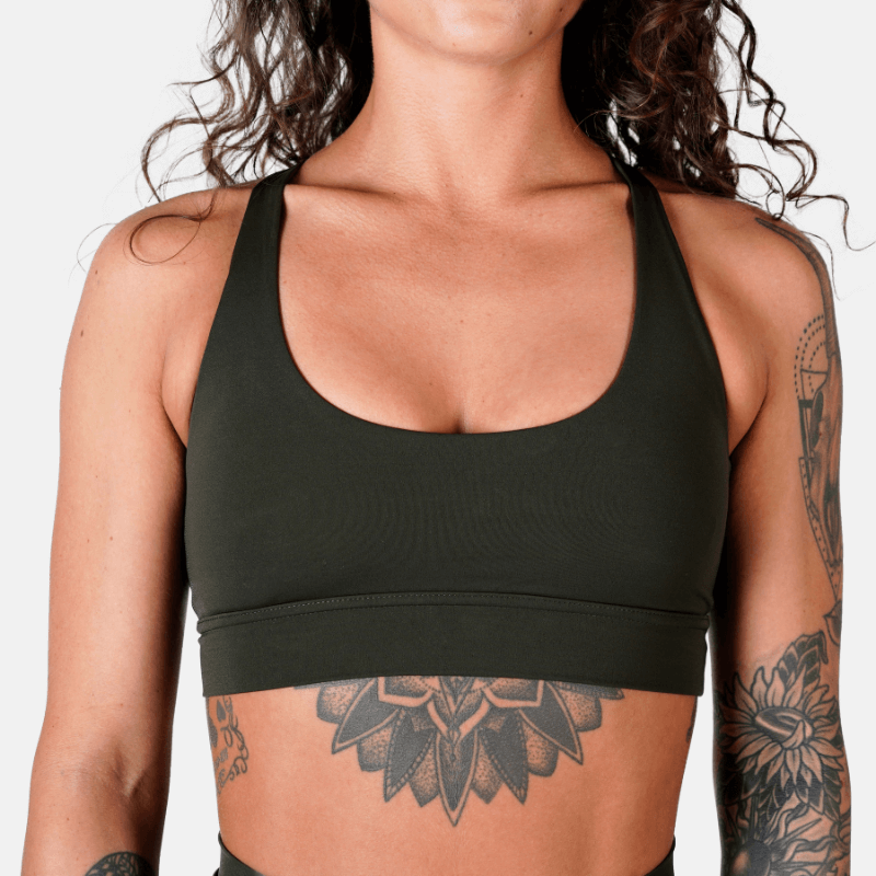 workout bra in green zoom
