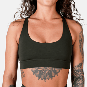 workout bra in green zoom