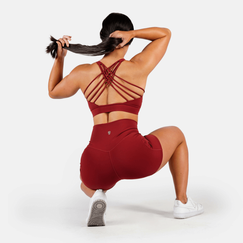 sports bra red back details