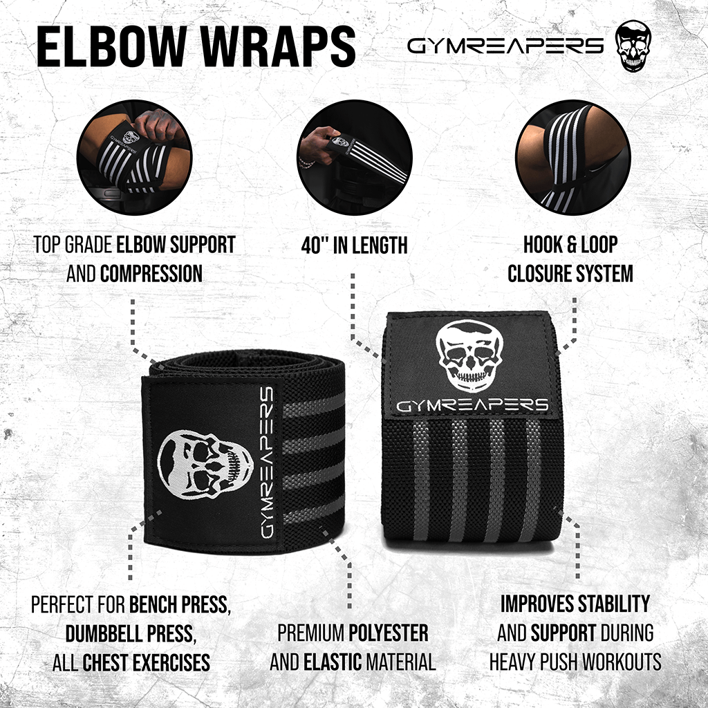 gray elbow wraps