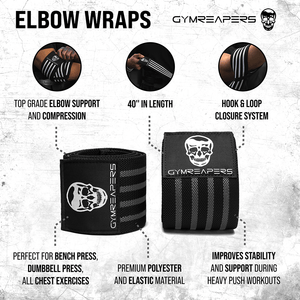 gray elbow wraps