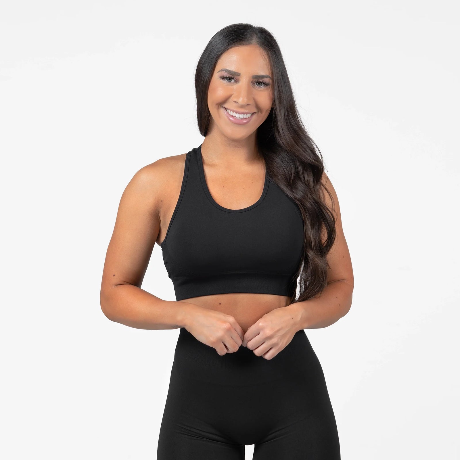 heritage bra black front