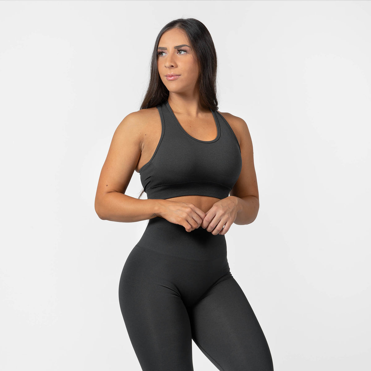 heritage bra charcoal front
