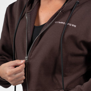 cropped hoodie brown