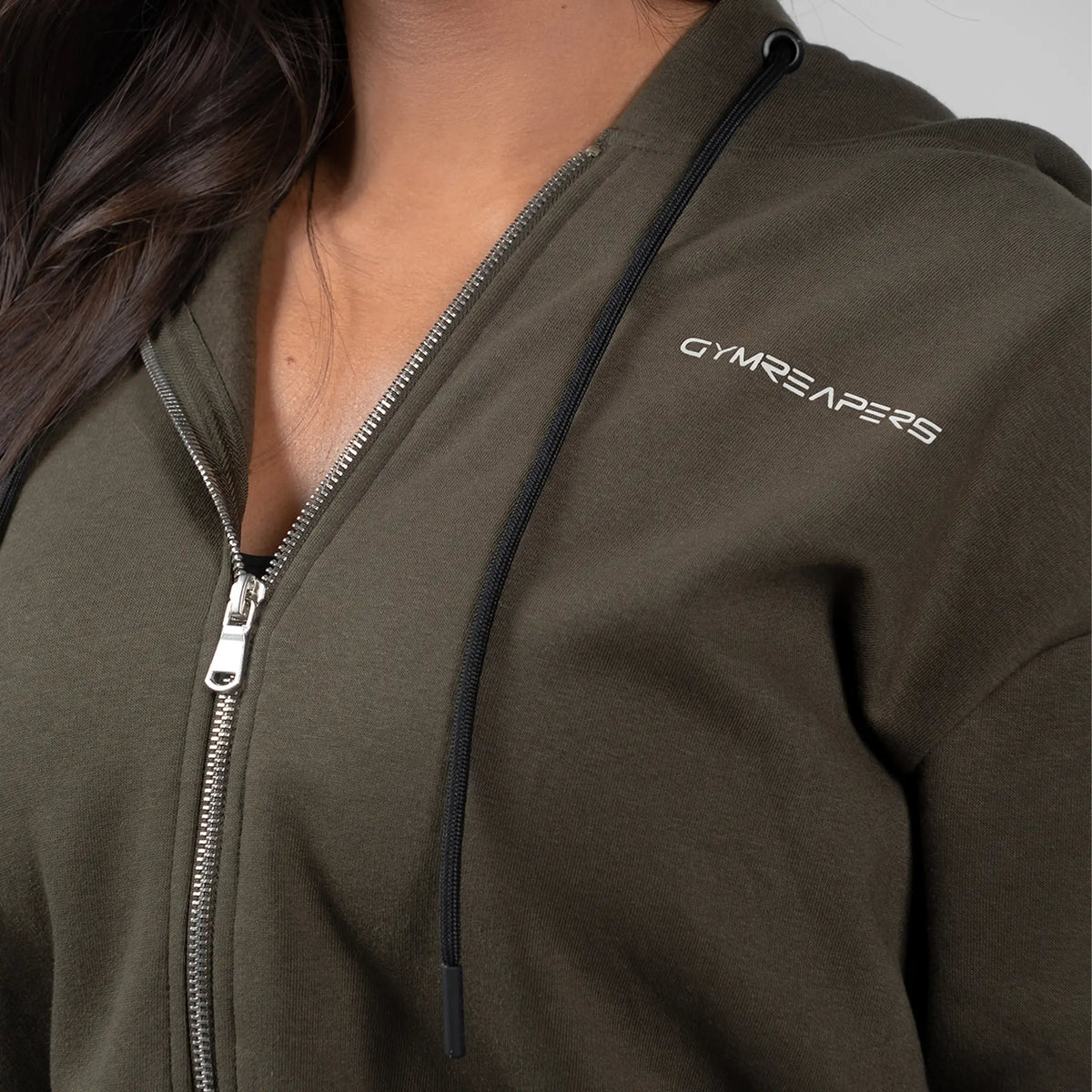 cropped skull hoodie green
