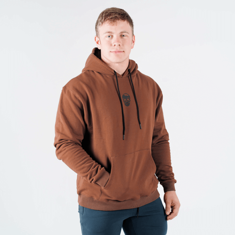 skull hoodie in clay