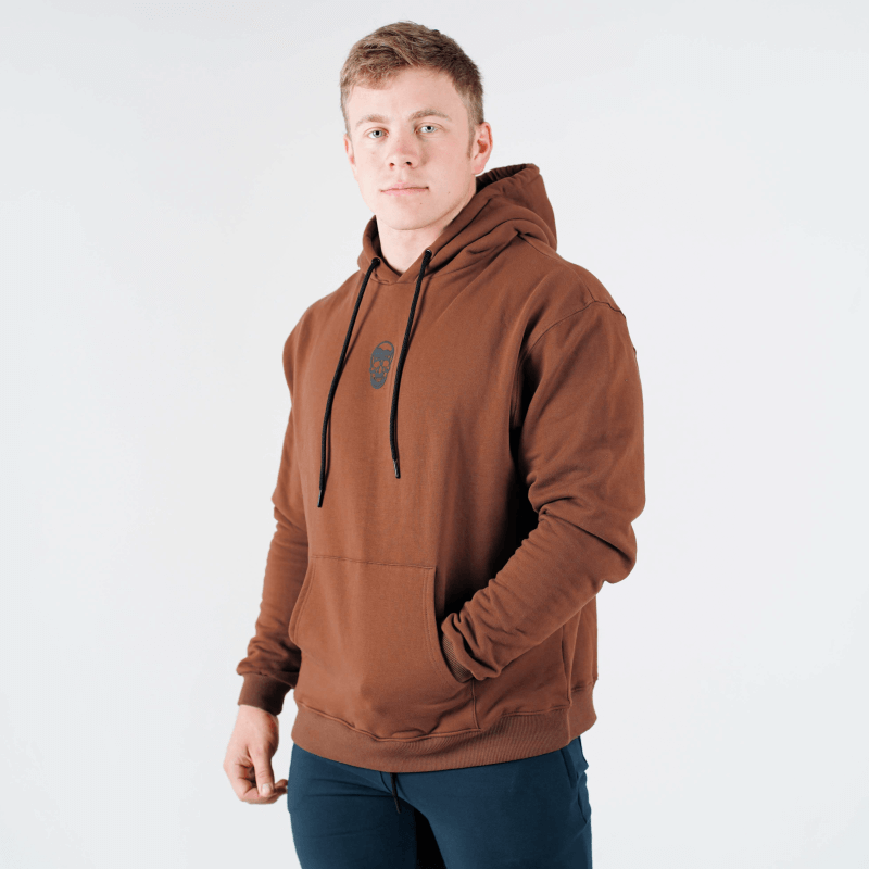 skull hoodie in clay side