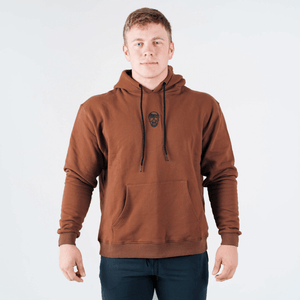 skull hoodie in clay front