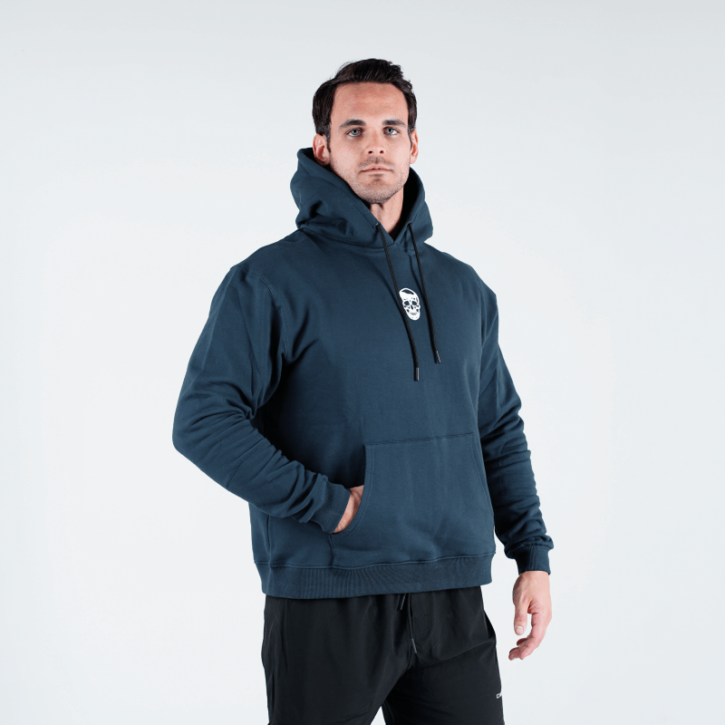 skull hoodie in navy 