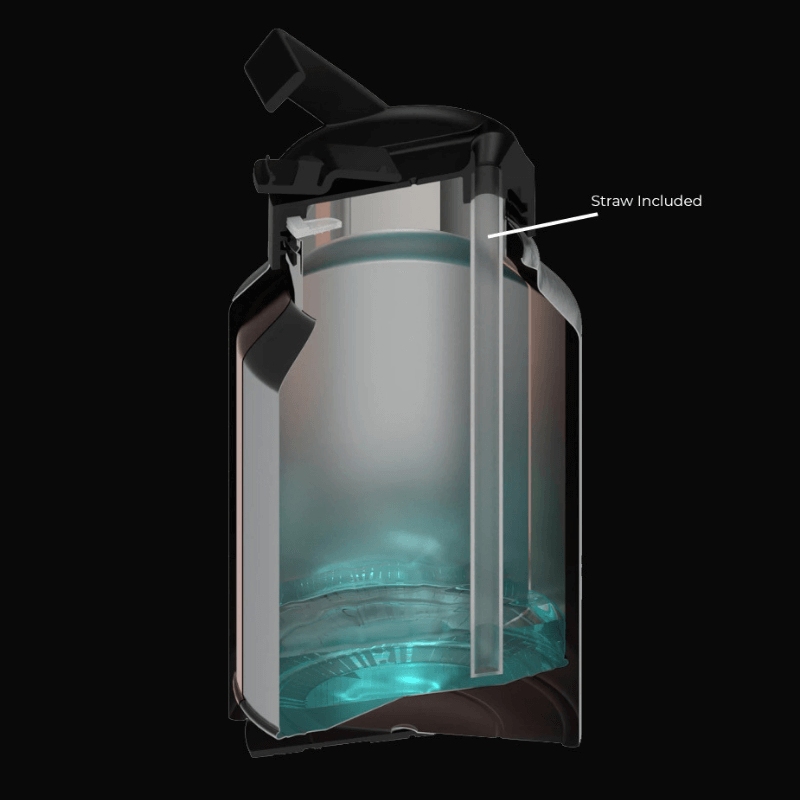water jug with straw