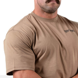 gymreapers icon oversized tee tan