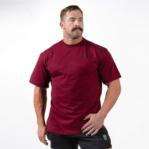 oversized icon tee maroon