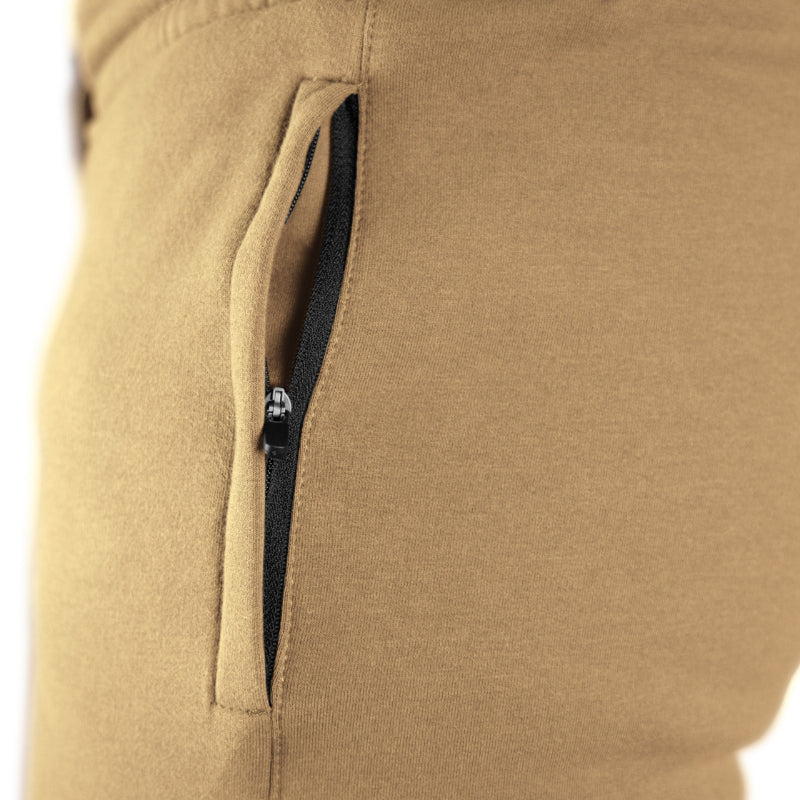 Gymreapers joggers in sand color with zipper detail