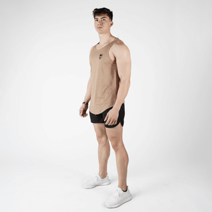 men tan tank top