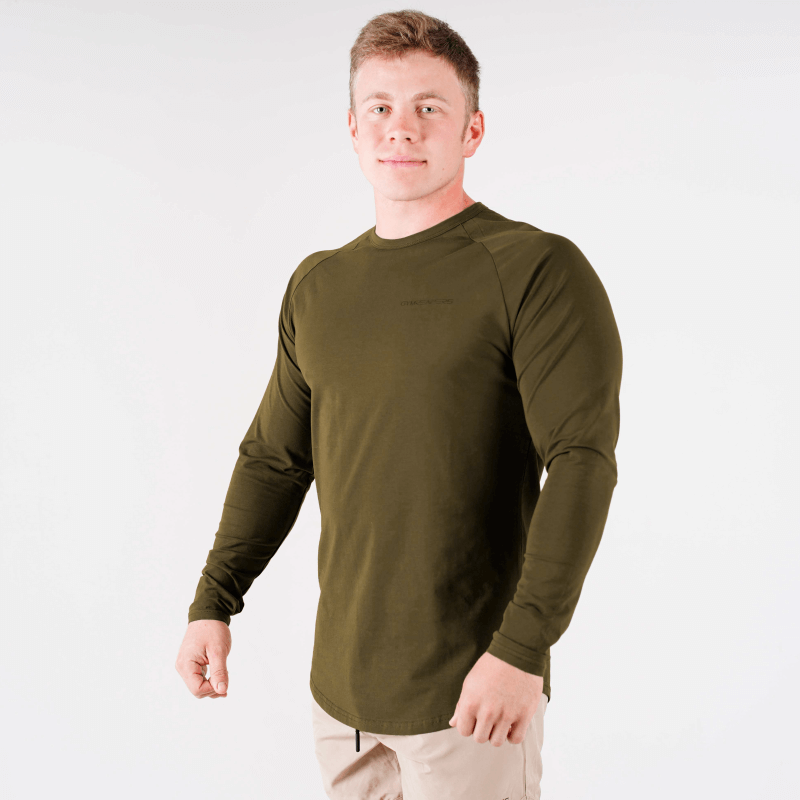 long sleeve performance od green side