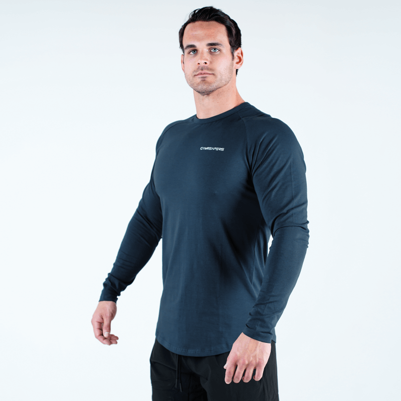 long sleeve performance navy side