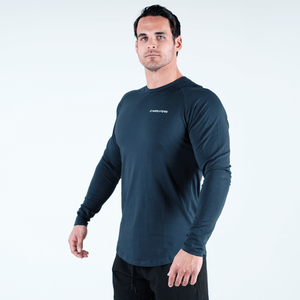 long sleeve performance navy side