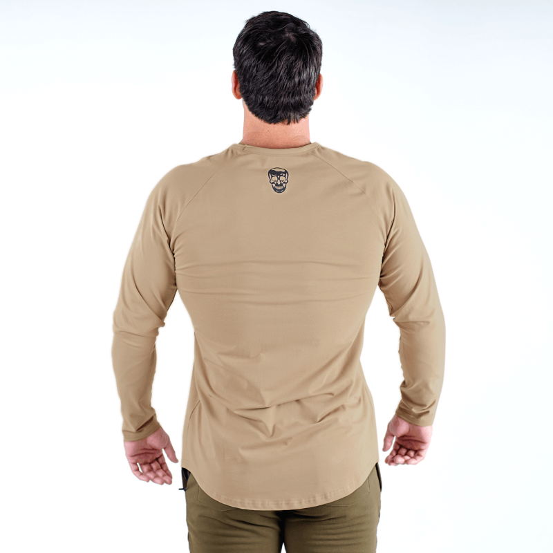 long sleeve performance tan back