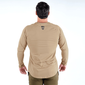 long sleeve performance tan back
