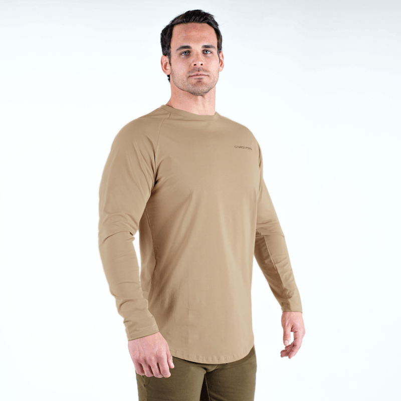 long sleeve performance tan