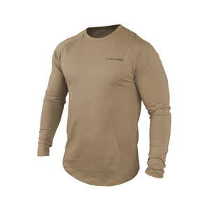 long sleeve tee gymreapers tan