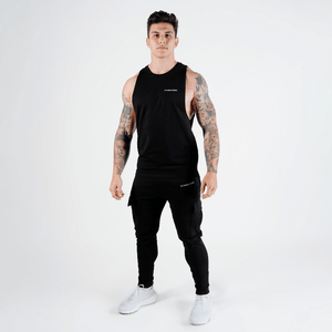 black muscle tank top
